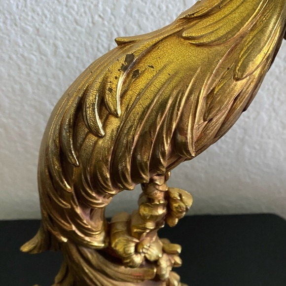 2 Vintage MCM Gold Gliding Peacocks Collectible Table Sculpture 13 1/4”& 8”H - Picture 11 of 16